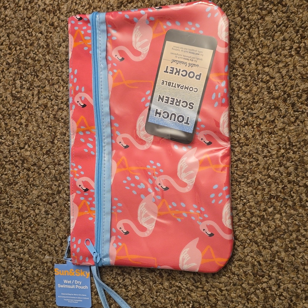 Flamingo Print Touch Screen Compatible Phone Pouch